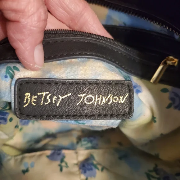 Betsey Johnson Black Quilted Large Tote Shopper Shoulder Bag- - Picture 7 of 13